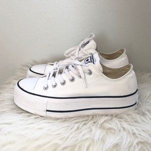 White Chuck Taylor Converse Platform Sneakers